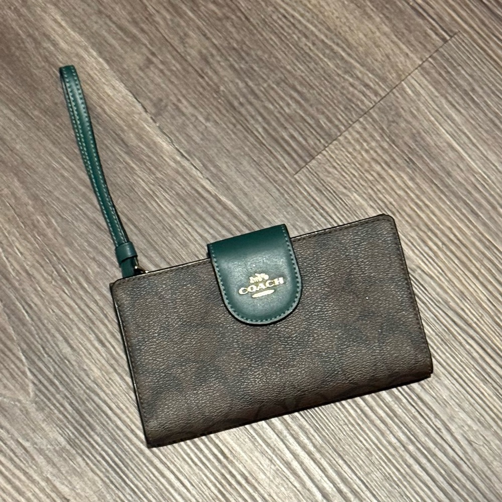 Coach Phone Wallet in Colorblock Signature Canvas